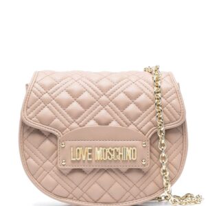 Love Moschino logo-plaque quilted satchel bag