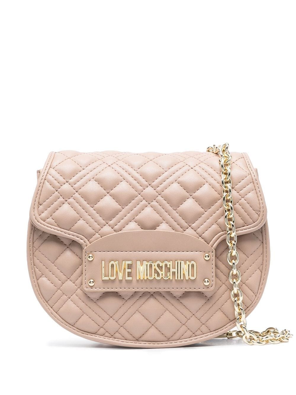 Love Moschino logo-plaque quilted satchel bag