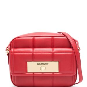Love Moschino engraved-logo quilted crossbody bag