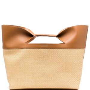 Alexander McQueen The Bow straw-woven tote bag