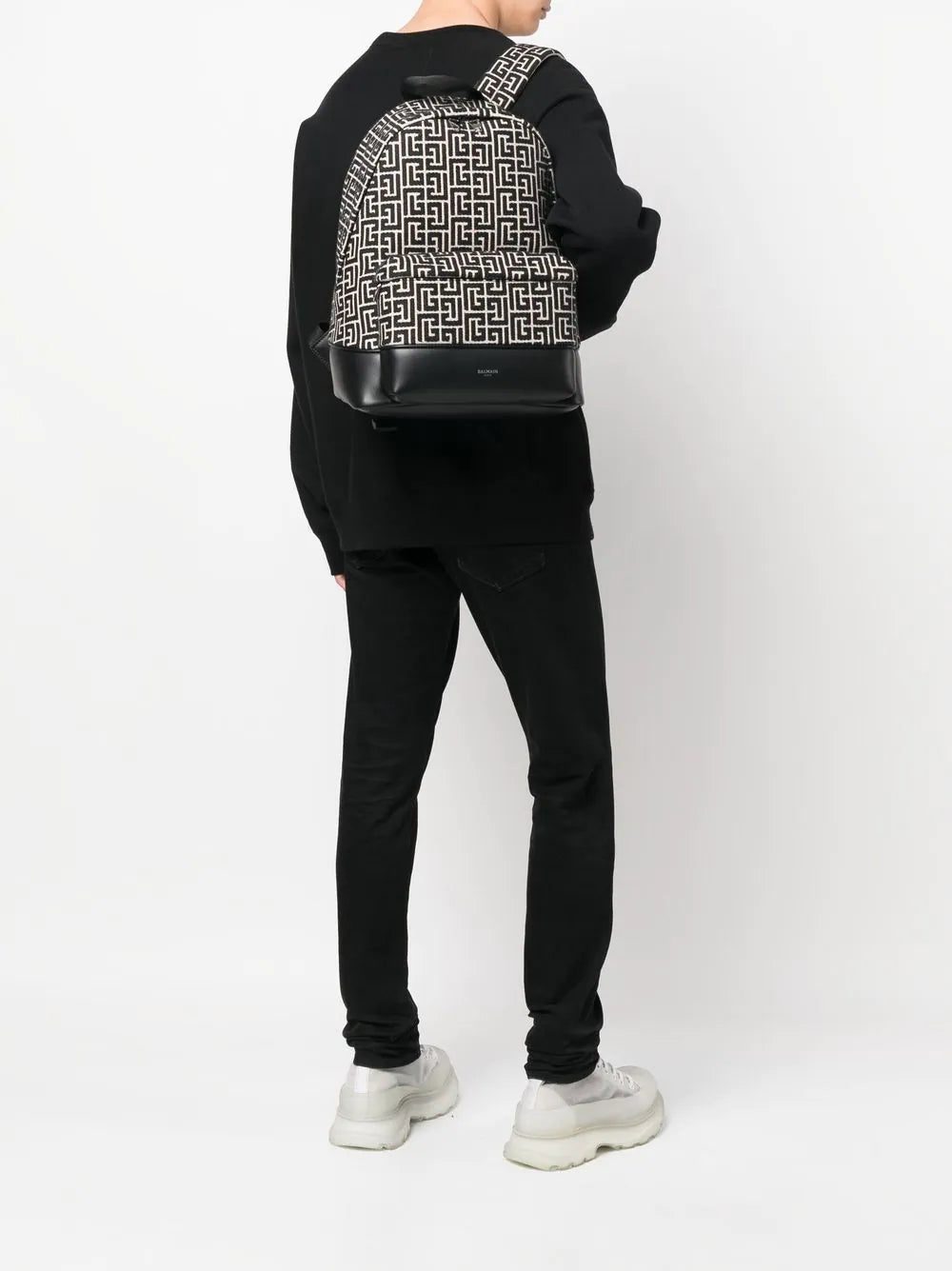 Balmain 1945 monogram-jacquard backpack - Image 2