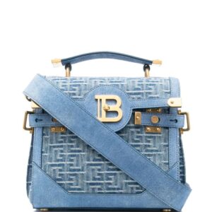 Balmain monogram-jacquard denim tote bag