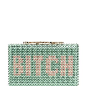 Philipp Plein gem-slogan clutch bag
