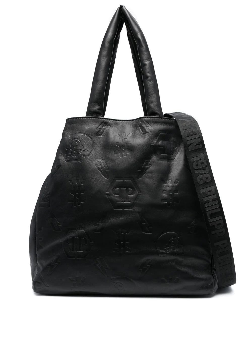 Phillip plein embossed monogram tote bag