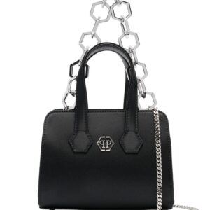 Philipp Plein logo-plaque satin-finish tote bag