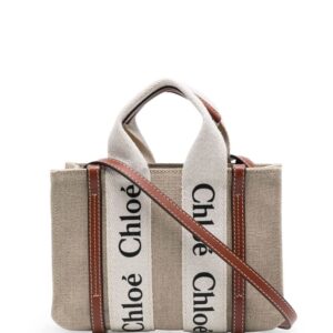 Chloé Woody linen tote bag