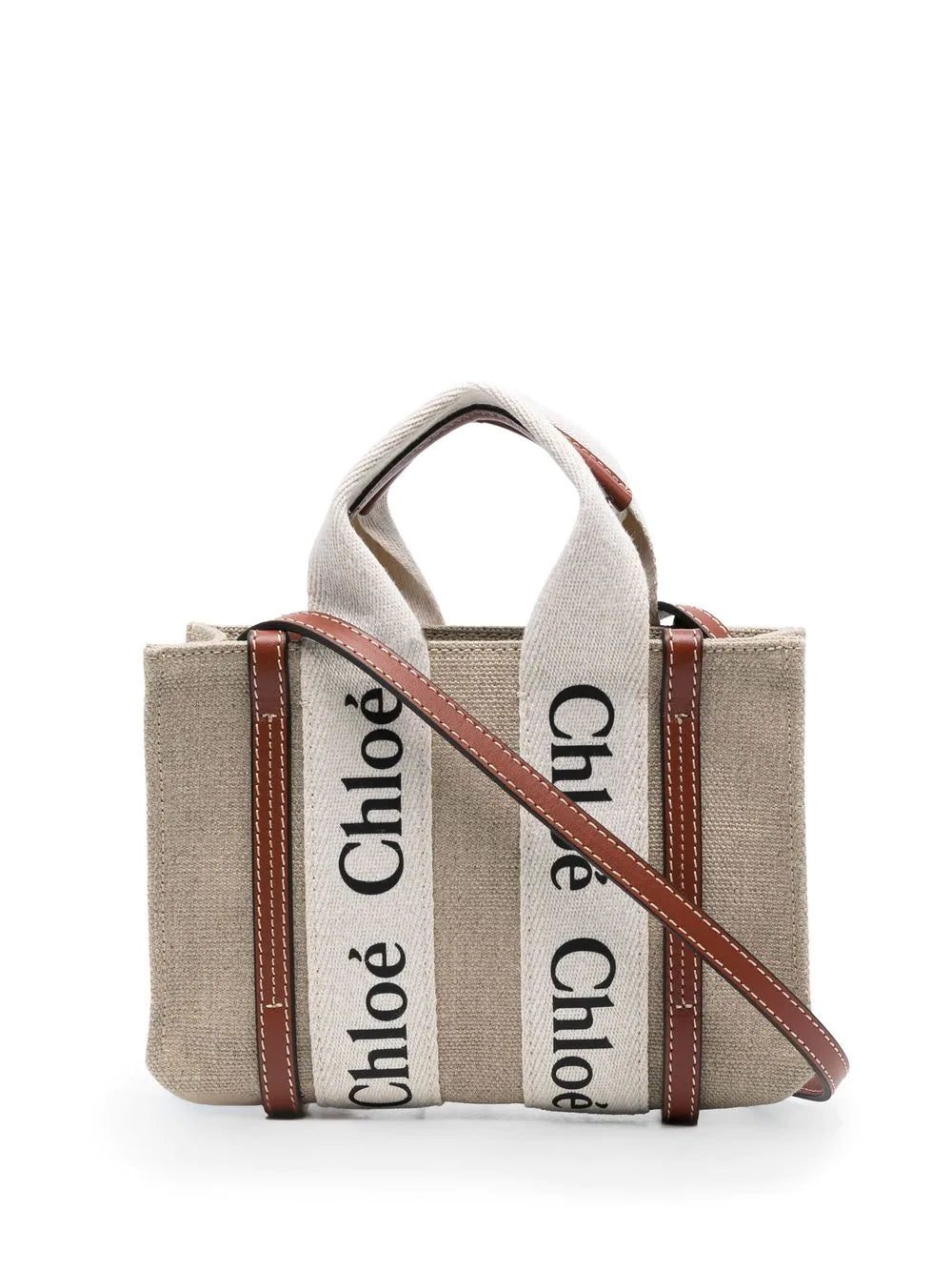 Chloé Woody linen tote bag