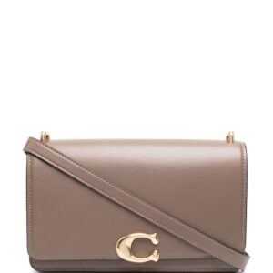 Coach logo-plaque leather shoulder bag