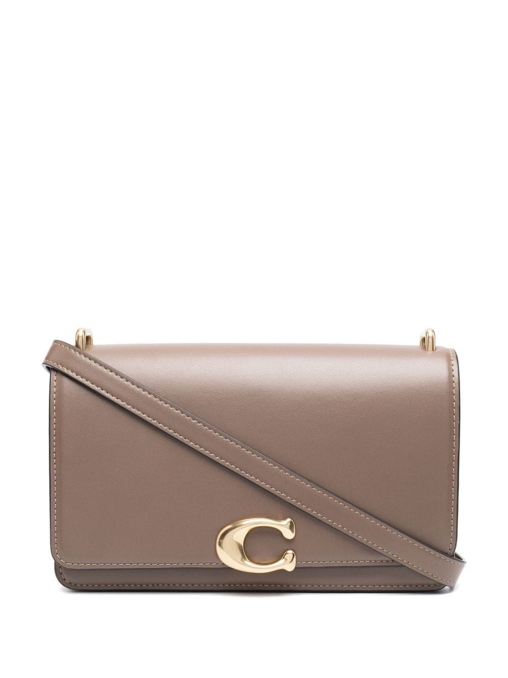 Coach logo-plaque leather shoulder bag
