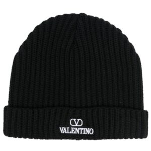 Valentino Garavani VLogo-embroidered ribbed wool beanie