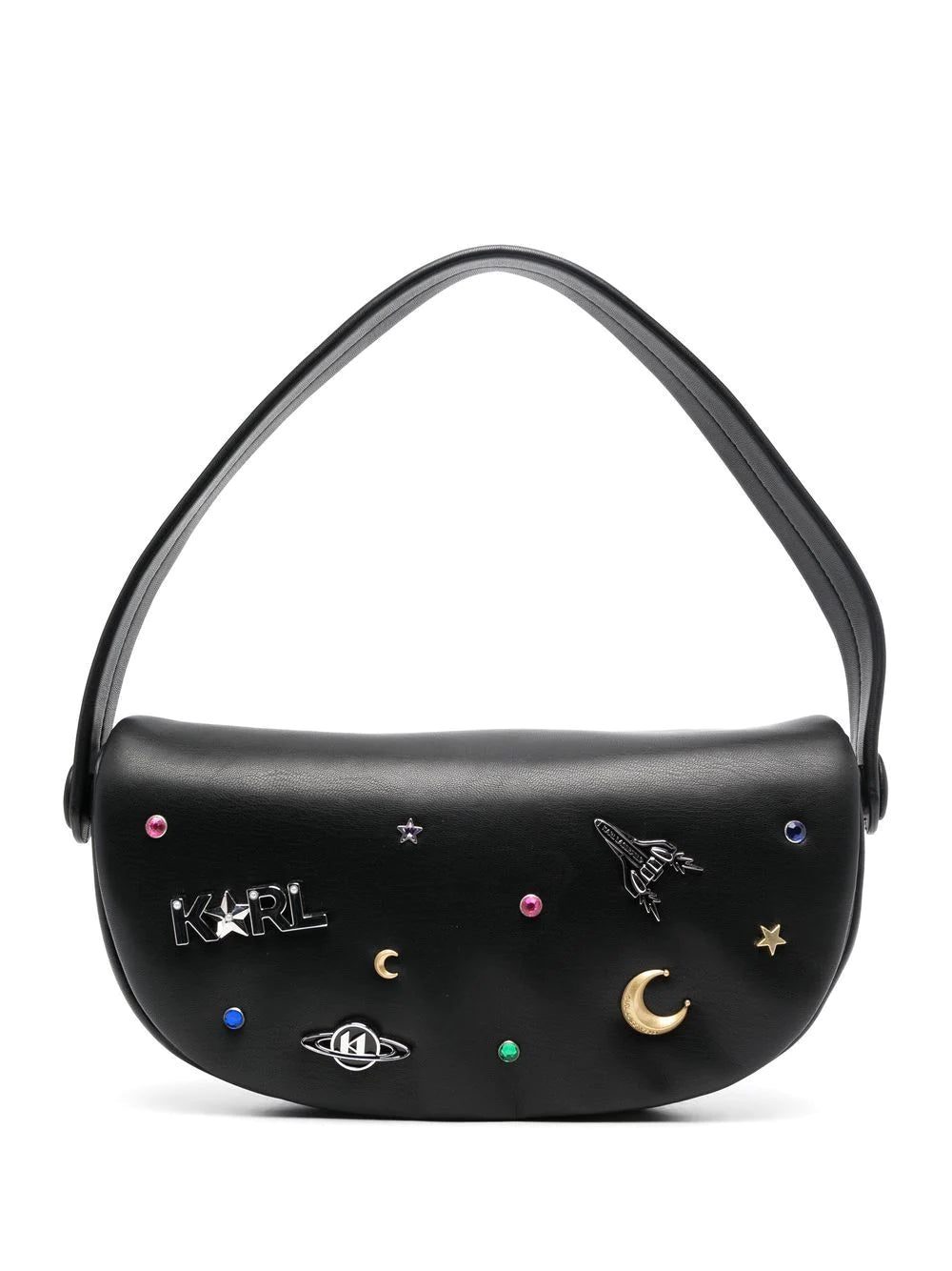 Karl Lagerfeld K/Swing pin-embellished shoulder bag