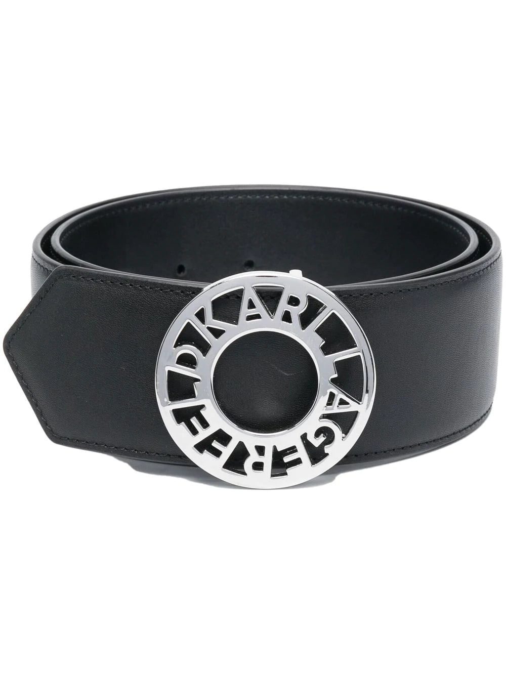 Karl Lagerfeld Disk medium leather belt