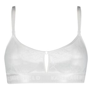 Karl Lagerfeld  logo-embellished lace bralette