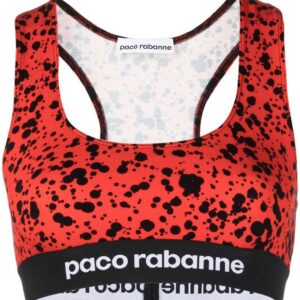 Rabanne abstract-print bralette top