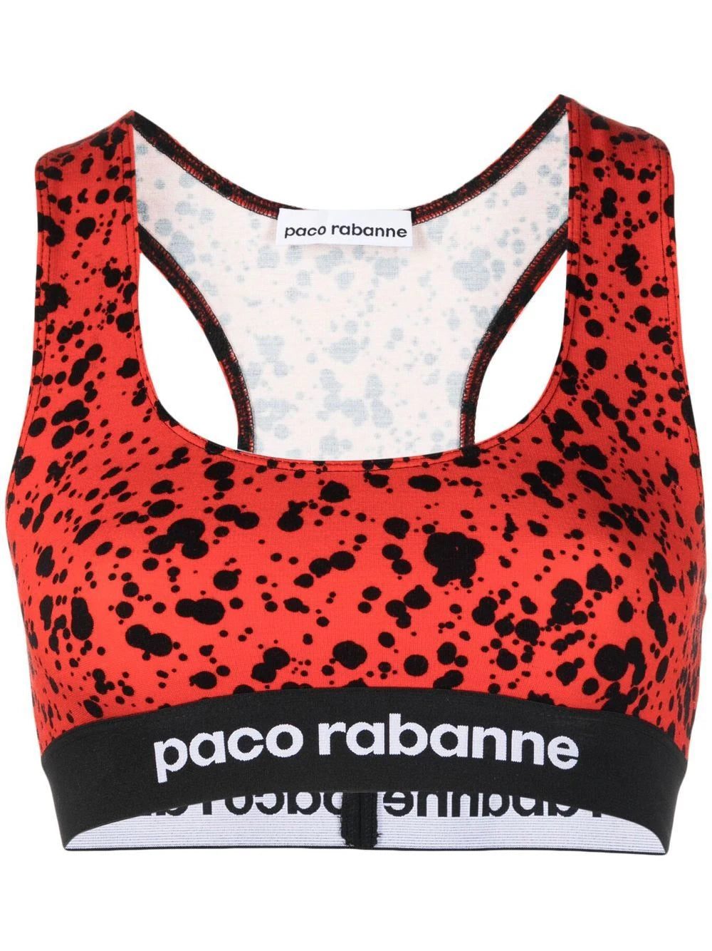 Rabanne abstract-print bralette top