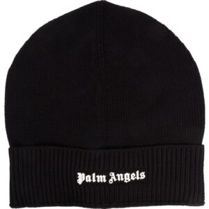 Palm Angels logo-lettering knitted beanie