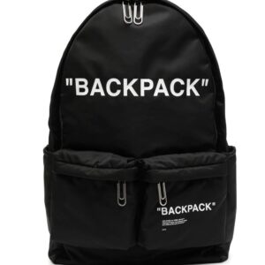 Off-white slogan-print backpack