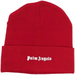 Palm Angels logo-print knitted beanie