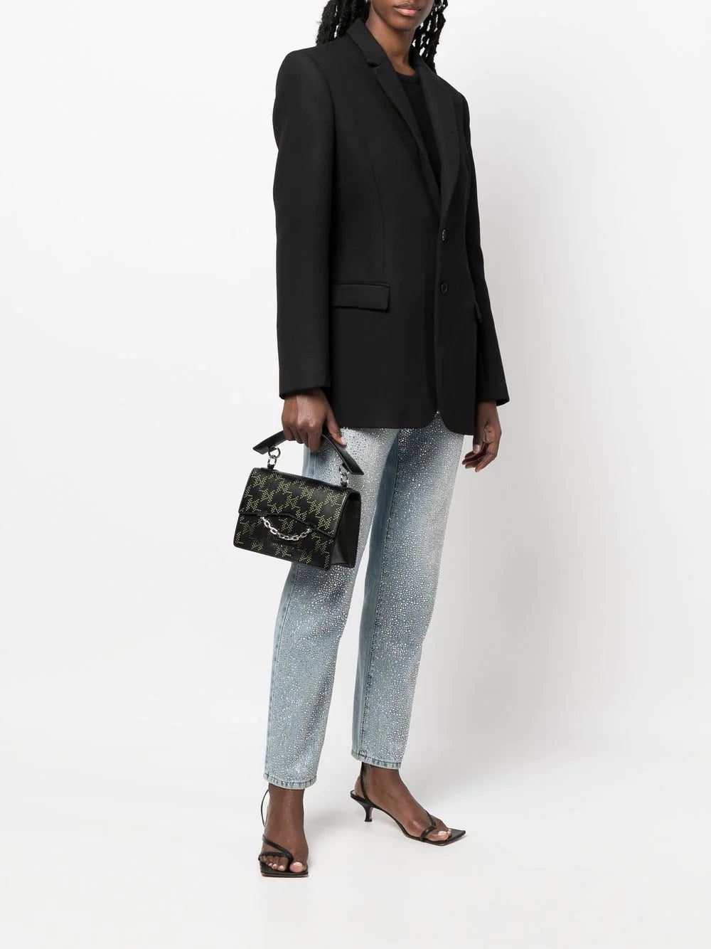 Karl Lagerfeld perforated-logo leather shoulder bag - Image 2