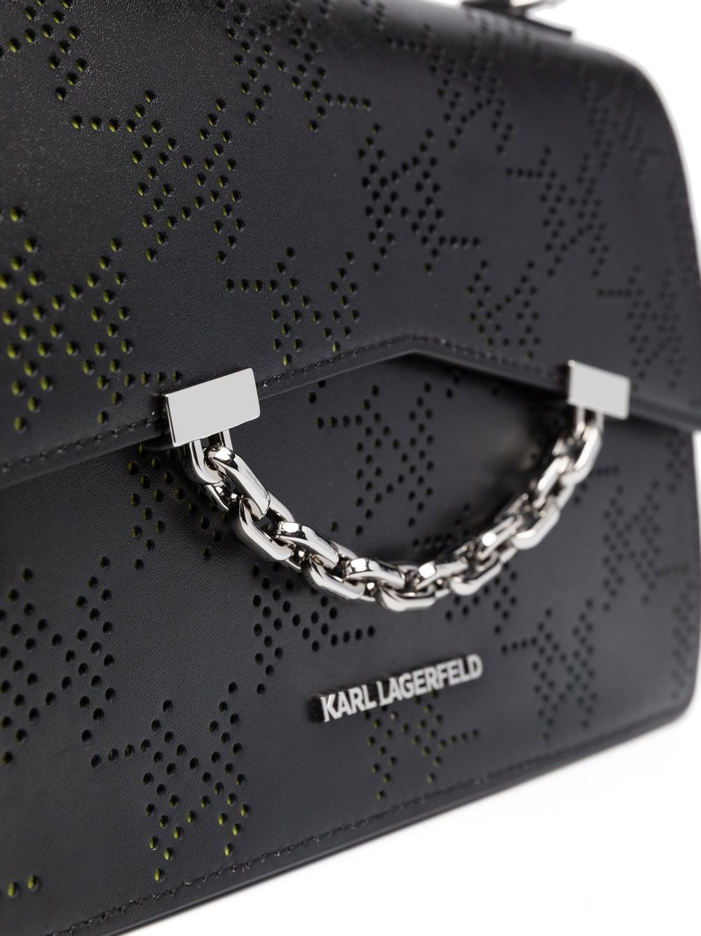 Karl Lagerfeld perforated-logo leather shoulder bag - Image 4