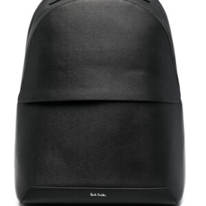 Paul Smith logo-strap leather backpack