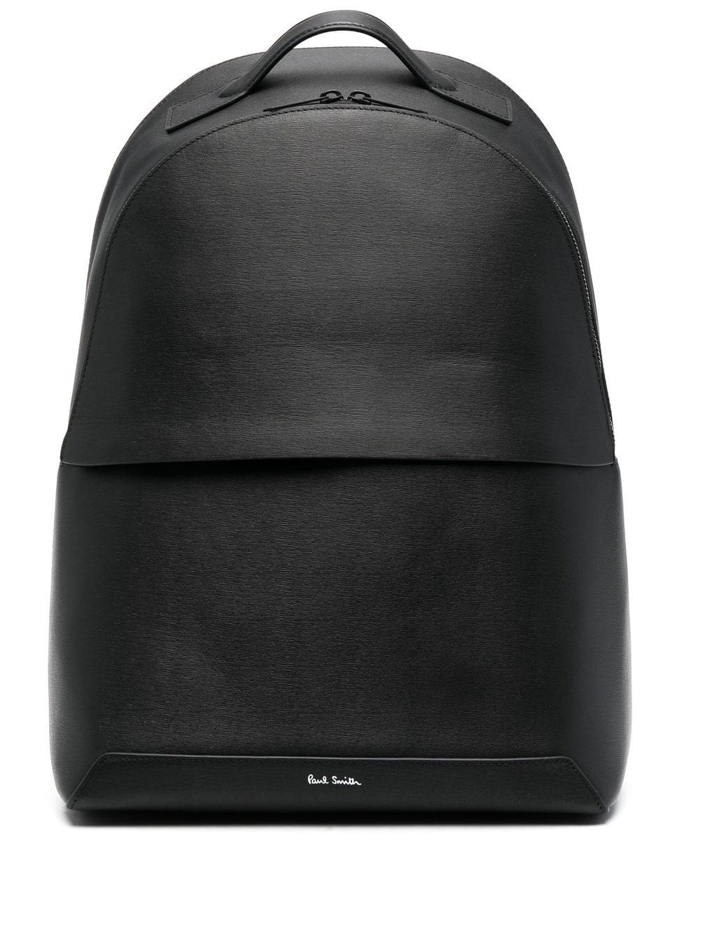 Paul Smith logo-strap leather backpack