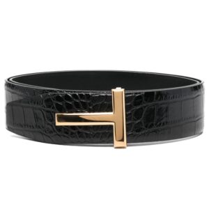 TOM FORD  embossed crocodile-print belt