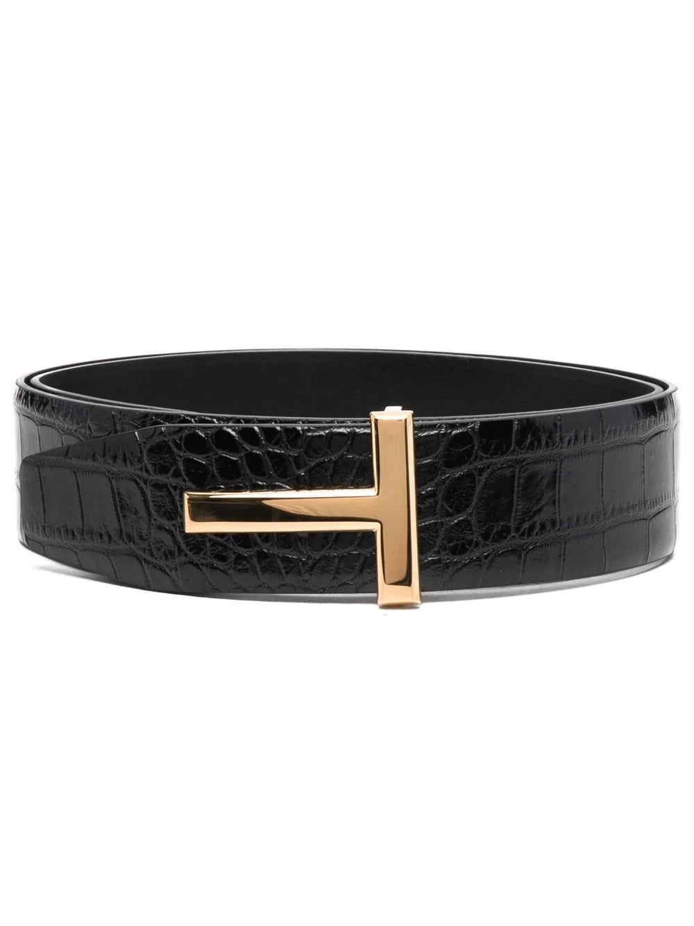 TOM FORD embossed crocodile-print belt