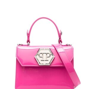 Philipp Plein logo-plaque patent-leather handbag