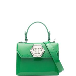 Philipp Plein logo-plaque patent-leather handbag