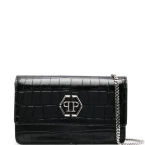 Philipp Plein Superheroin crocodile-embossed clutch bag