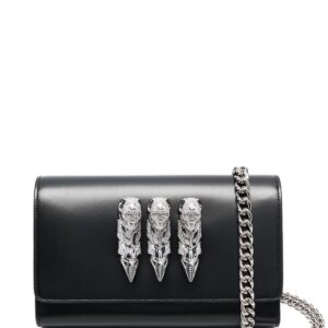 Philipp Plein skull-ring leather shoulder bag
