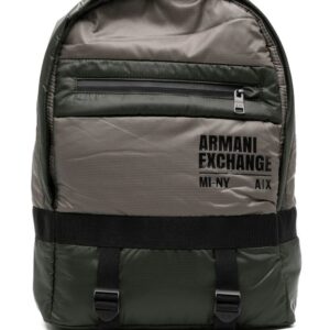 Armani Exchange panelled logo-print backpack