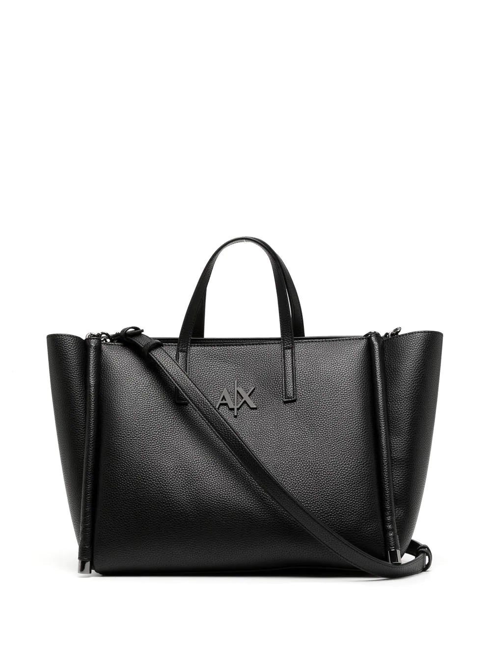 Armani Exchange tonal logo-plaque tote bag