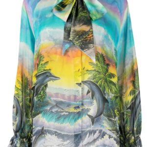Philipp Plein  Hawaii-print chiffon shirt