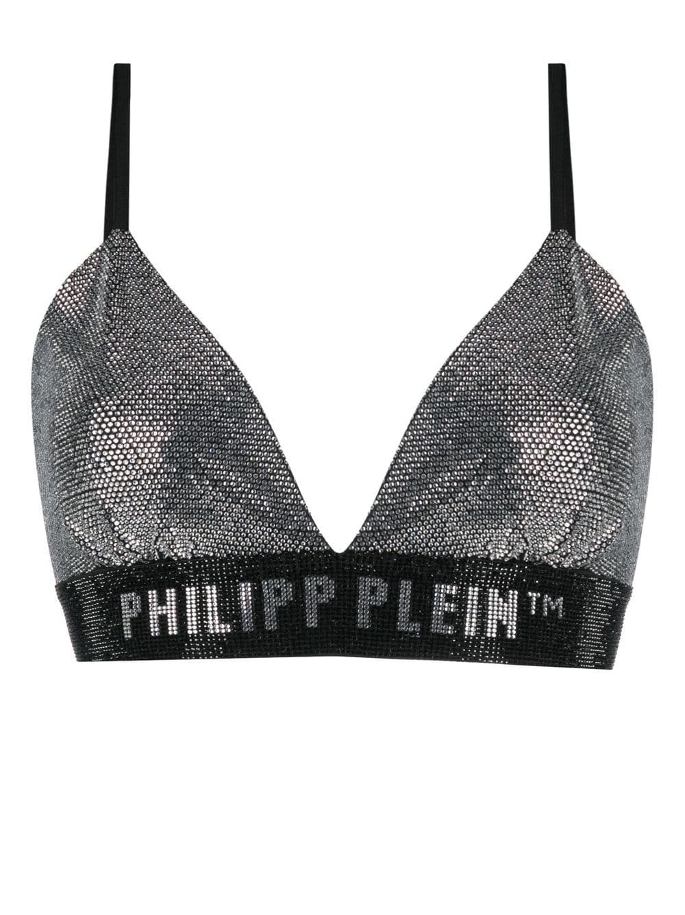 Philipp Plein rhinestone embellished bra