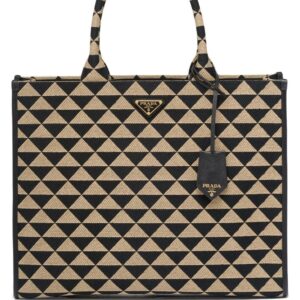 Prada large Symbole embroidered tote bag