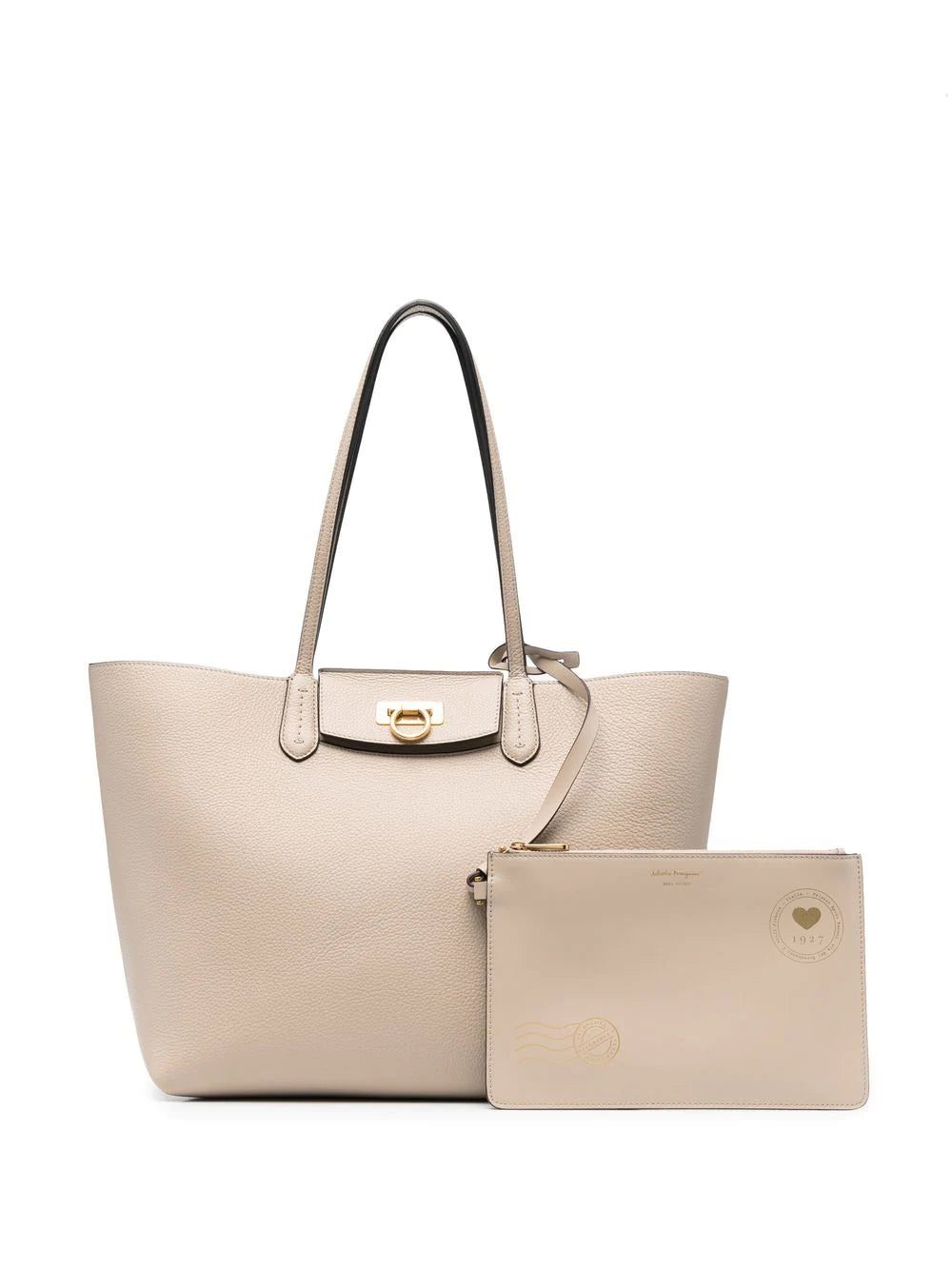 Ferragamo Gancini leather tote bag