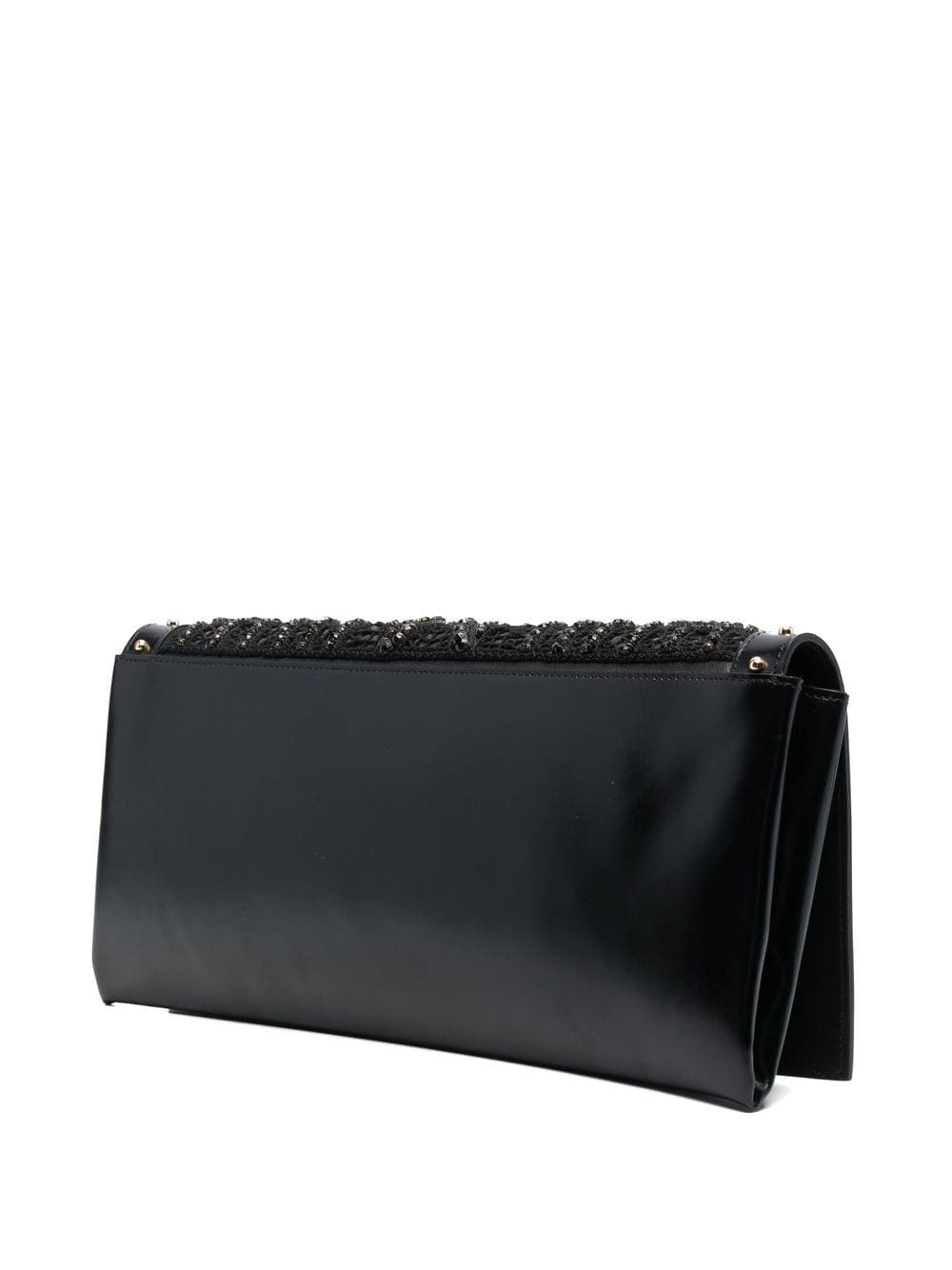 Balmain crystal-embroidered leather clutch bag - Image 4