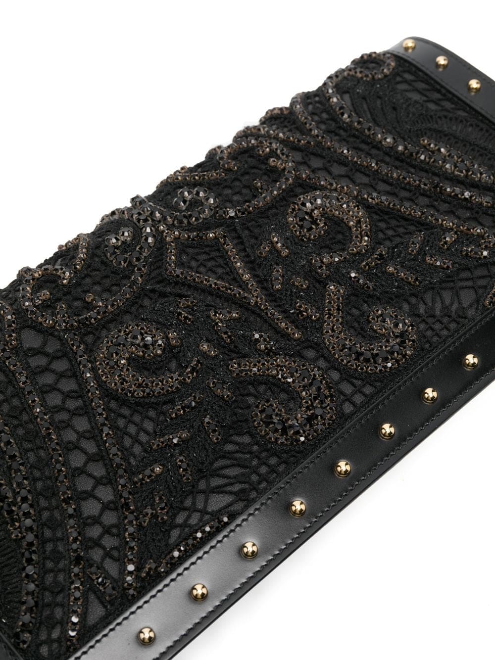 Balmain crystal-embroidered leather clutch bag - Image 5