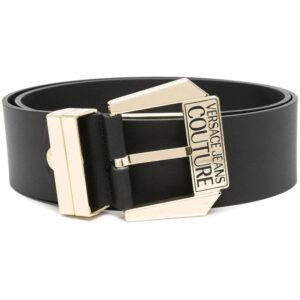 Versace Jeans Couture engraved-logo leather belt