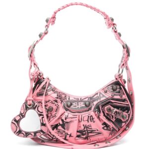 Balenciaga Le Cagole XS graffiti shoulder bag