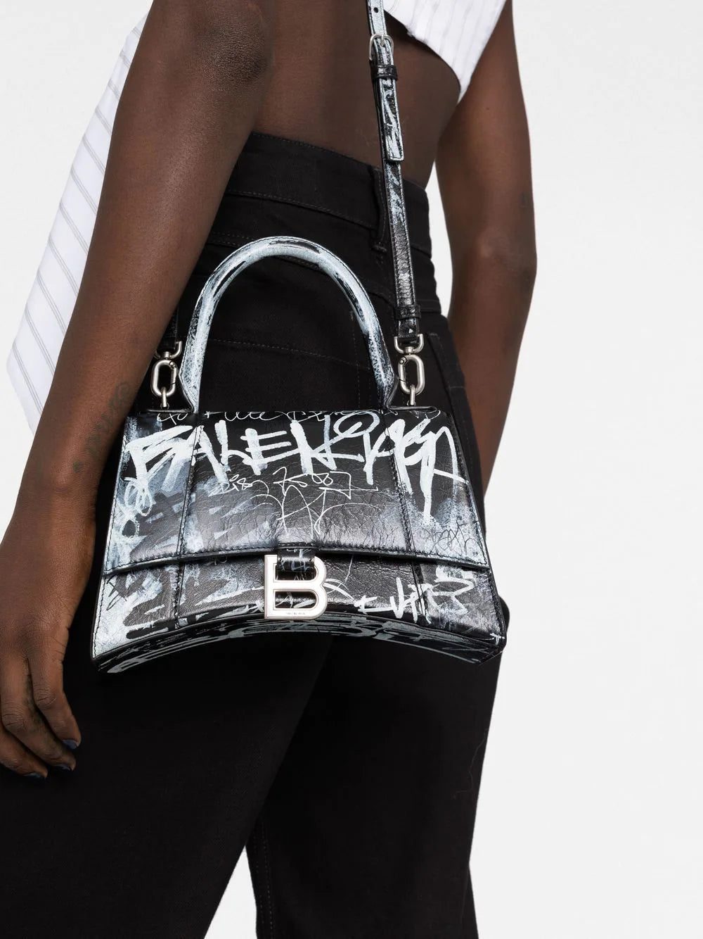 Balenciaga Hourglass S graffiti-print tote bag - Image 3