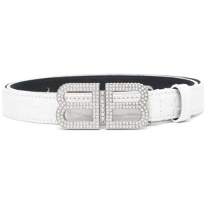 Balenciaga  crystal-embellished logo-buckle belt