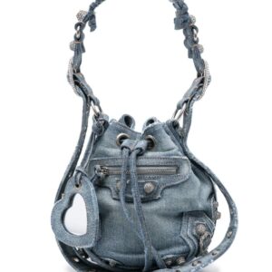 Balenciaga XS Le Cagole denim bucket bag
