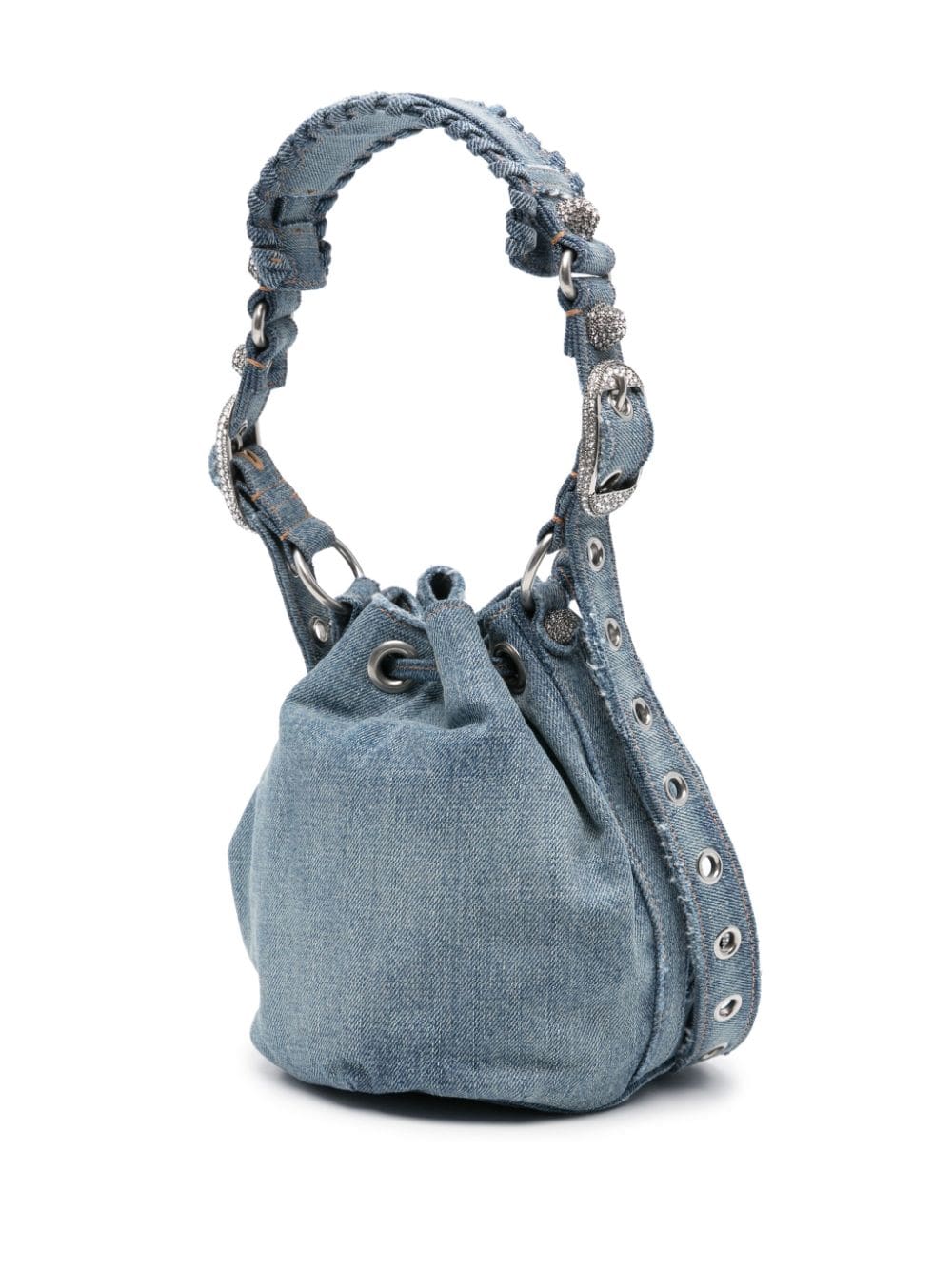 Balenciaga XS Le Cagole denim bucket bag - Image 3