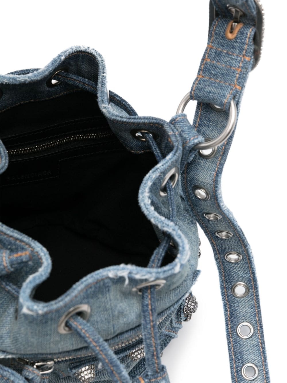 Balenciaga XS Le Cagole denim bucket bag - Image 5