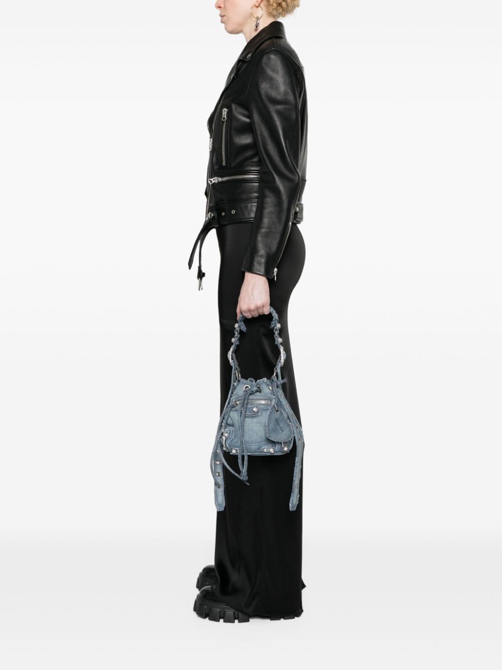 Balenciaga XS Le Cagole denim bucket bag - Image 2