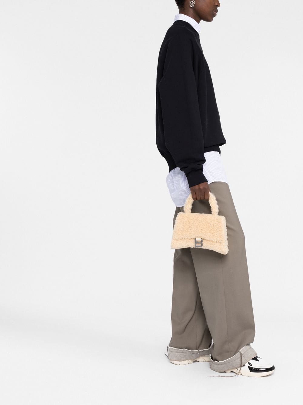 Balenciaga small Hourglass furry top-handle bag - Image 2