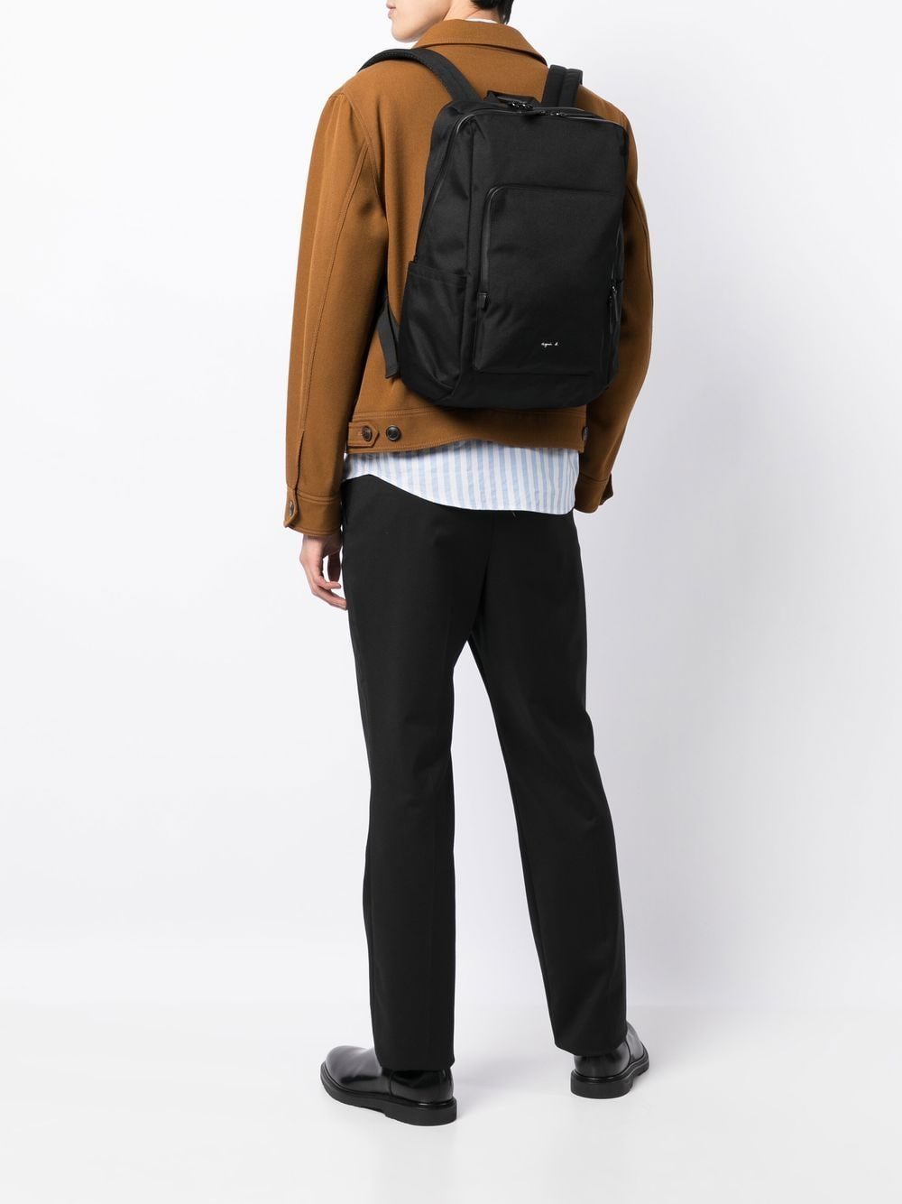 agnès b. logo-print zip-up backpack - Image 2